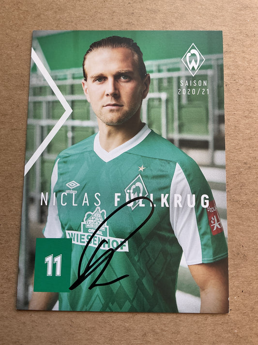 Niclas Füllkrug, Germany 🇩🇪 SV Werder Bremen 2020/21 hand signed