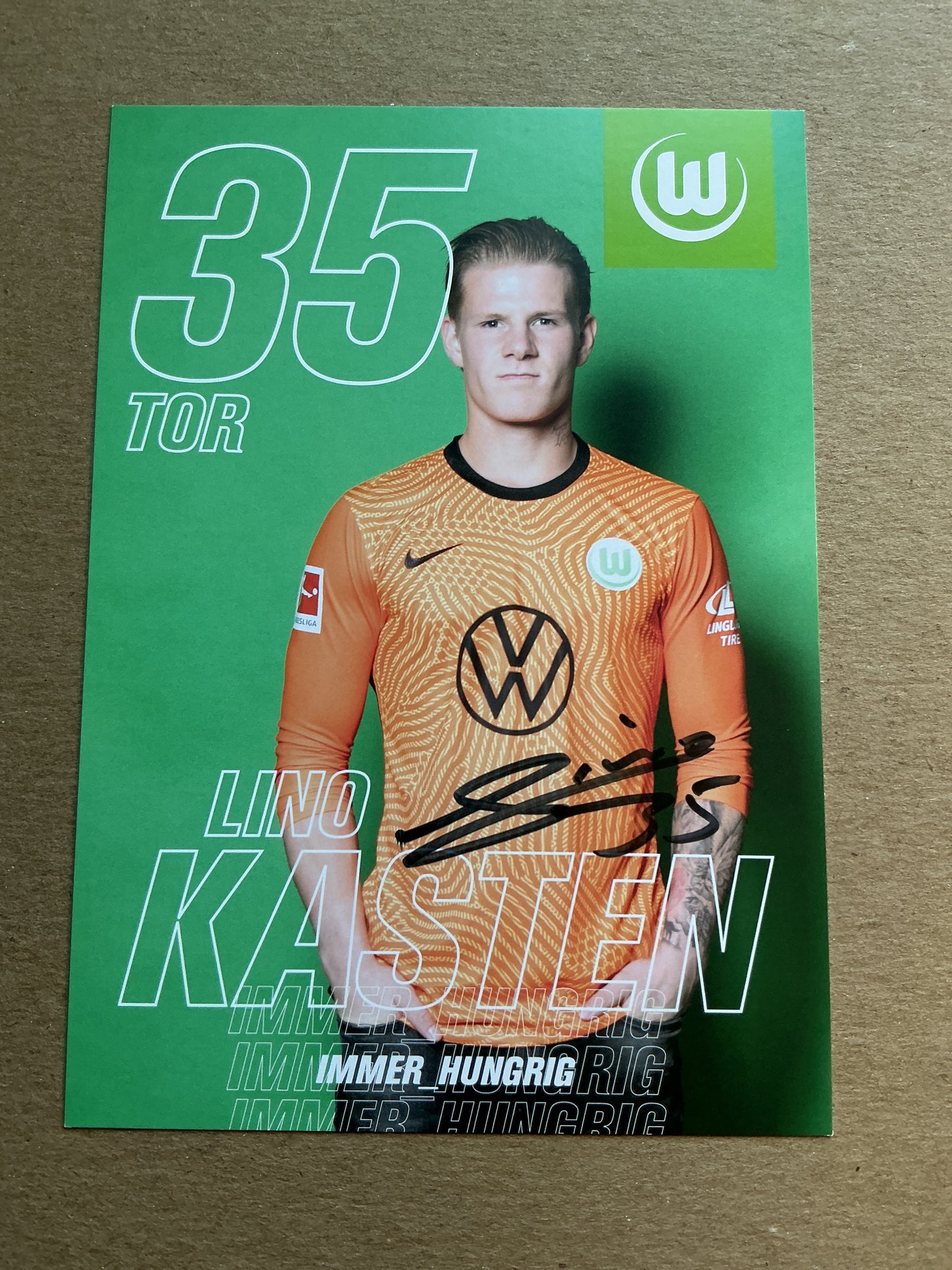 Lino Kasten, Germany 🇩🇪 VfL Wolfsburg 2020/21 hand signed