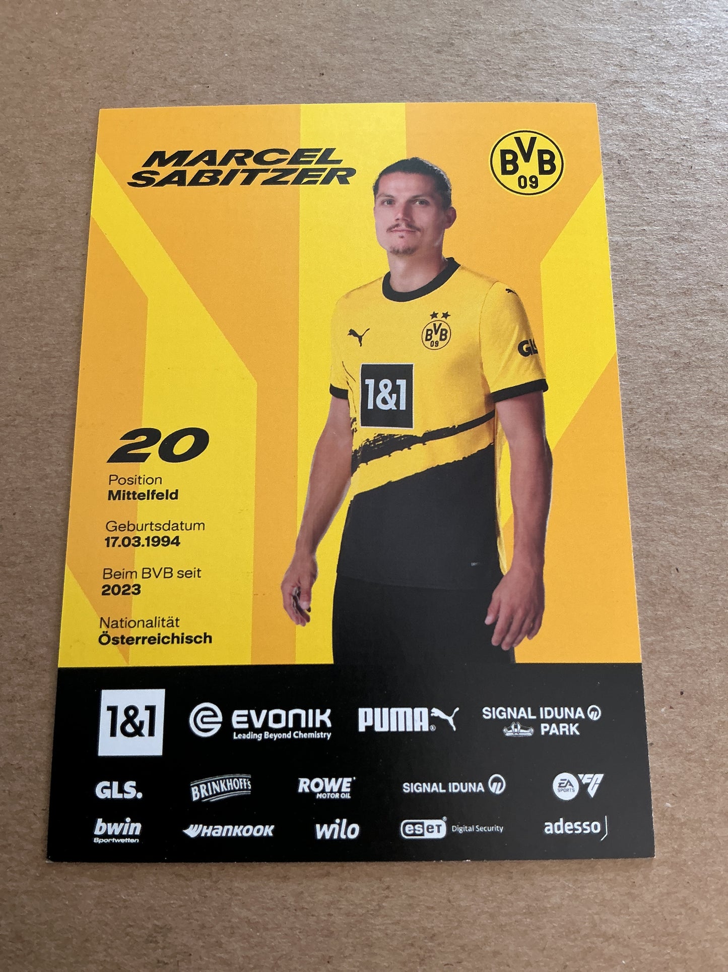 Marcel Sabitzer, Austria 🇦🇹 Borussia Dortmund 2023/24 hand signed