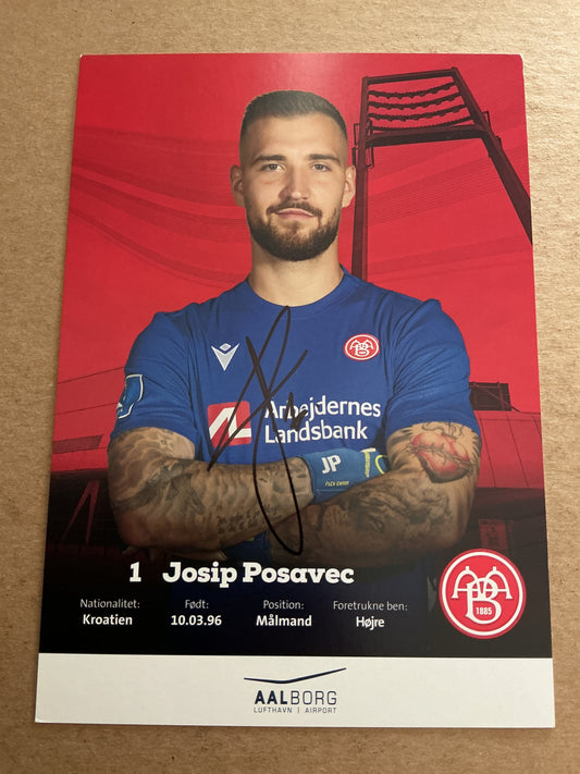 Josip Posavec, Croatia 🇭🇷 Aalborg BK 2022/23 hand signed