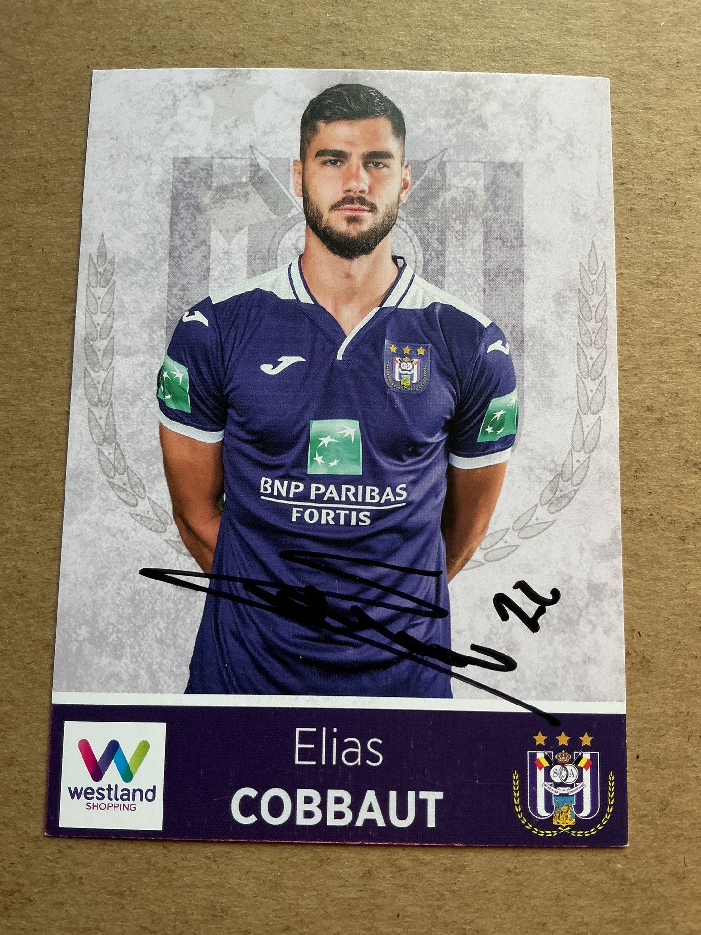 Elias Cobbaut, Belgium 🇧🇪 RSC Anderlecht 2019/20 hand signed