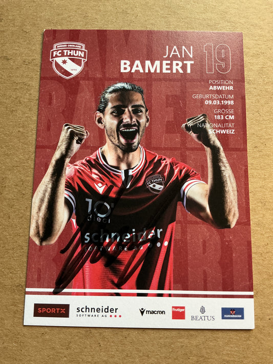 Jan Bamert, Switzerland 🇨🇭 FC Thun 2023/24 hand signed