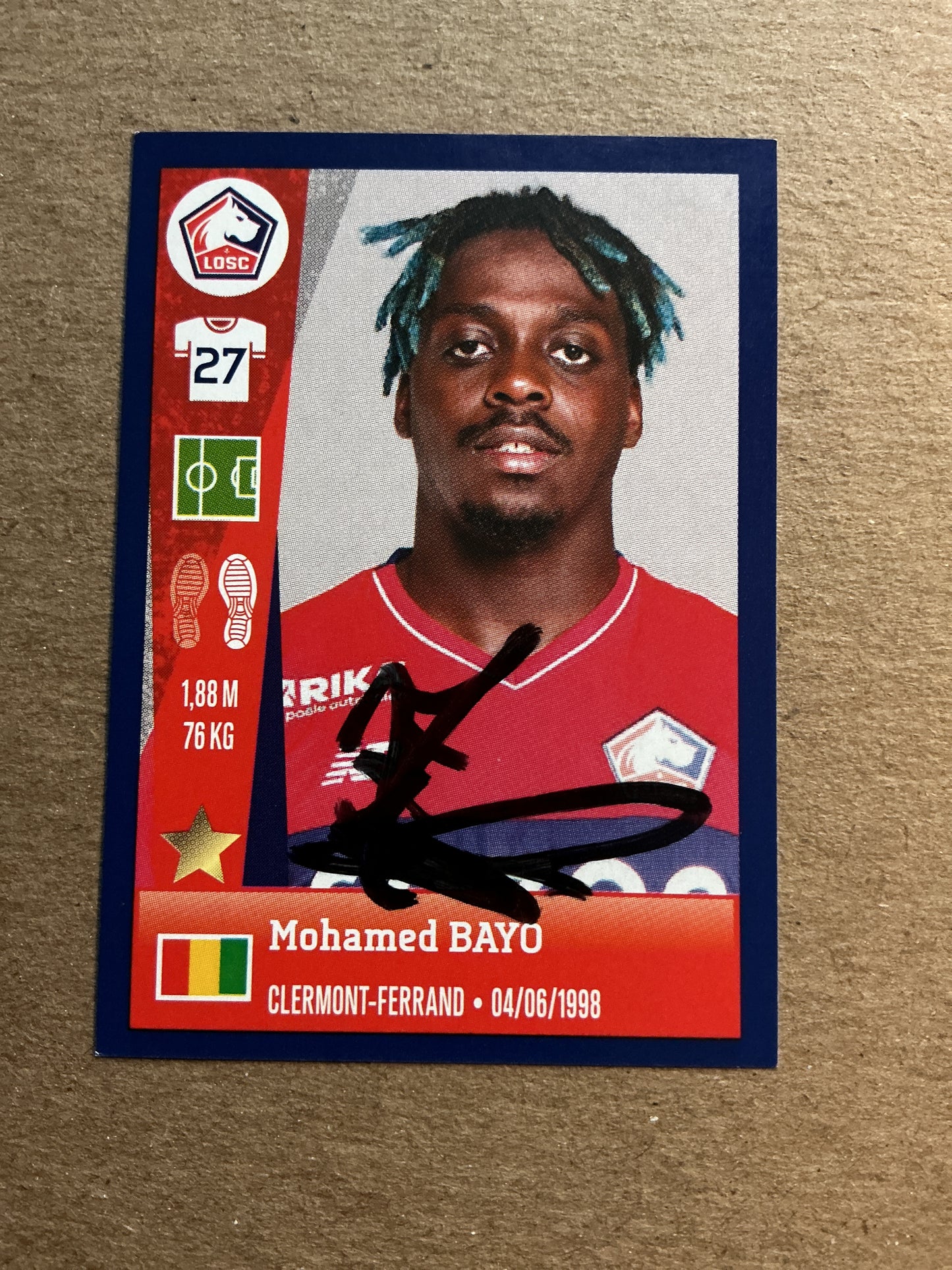 Mohamed Bayo, Guinea 🇬🇳 Lille OSC 2023 Panini hand signed