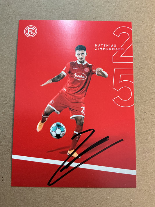 Matthias Zimmermann, Germany 🇩🇪 Fortuna Düsseldorf 2020/21 hand signed
