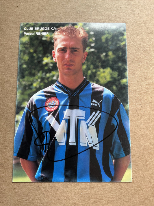 Pascal Renier, Belgium 🇧🇪 Club Brugge 1993/94 hand signed