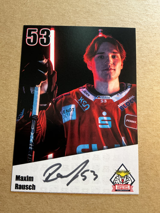 Maxim Rausch, Germany 🇩🇪 Fishtown Pinguins 2024/25 hand signed