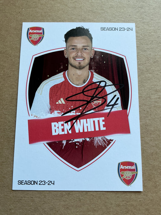 Ben White, England 🏴󠁧󠁢󠁥󠁮󠁧󠁿 Arsenal FC 2023/24 hand signed