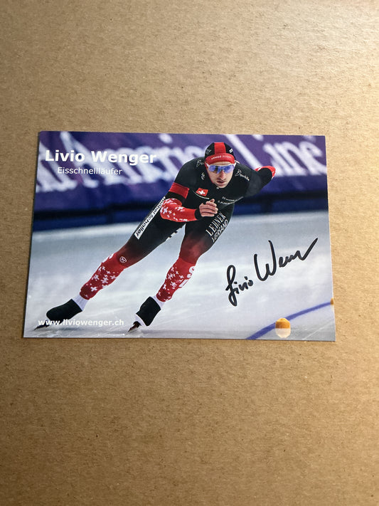 Livio Wenger, Switzerland 🇨🇭 Speed Skating Winter Sports 2024/25 hand signed