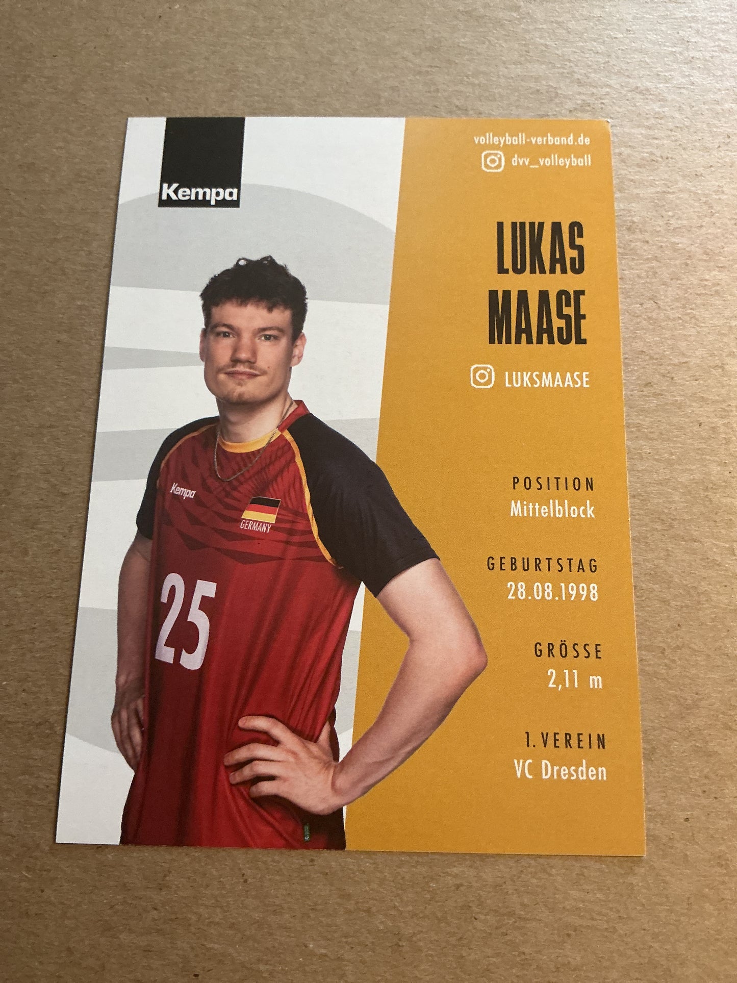 Lukas Maase, Germany 🇩🇪 Volleyball Summer Olympics 2024 hand signed