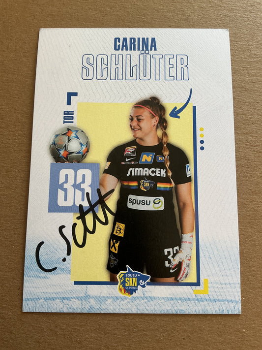 Carina Schlüter, Germany 🇩🇪 SKN St. Pölten 2023/24 hand signed