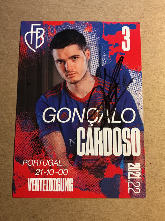 Gonçalo Cardoso, Portugal 🇵🇹 FC Basel 2021/22 hand signed