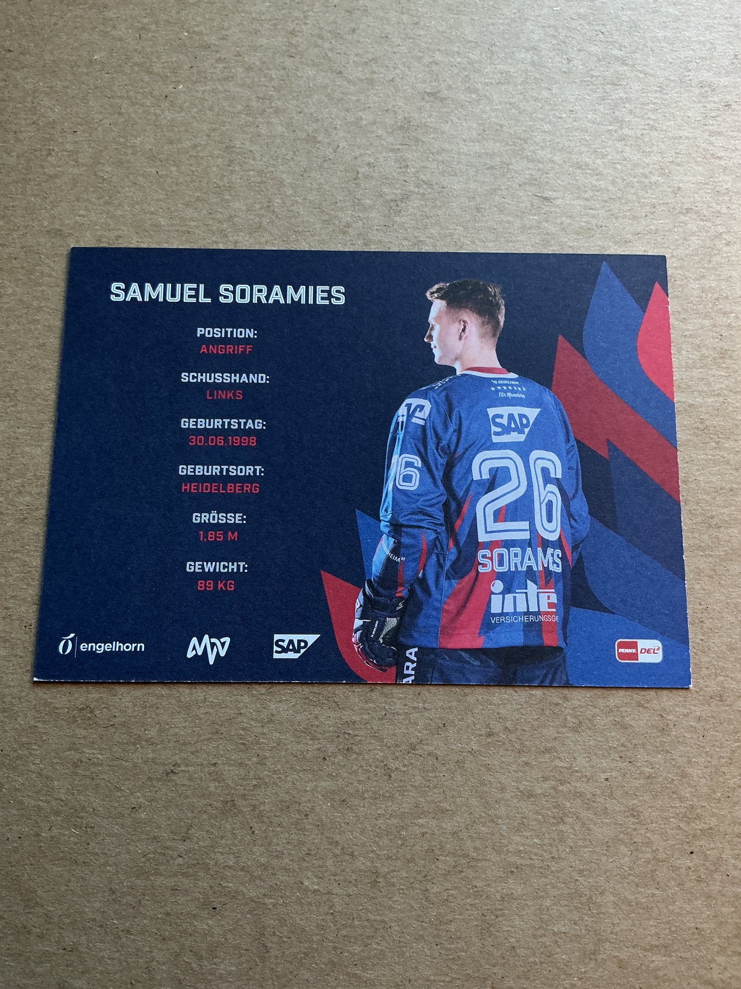 Samuel Joramies, Germany 🇩🇪 Adler Mannheim 2024/25 hand signed