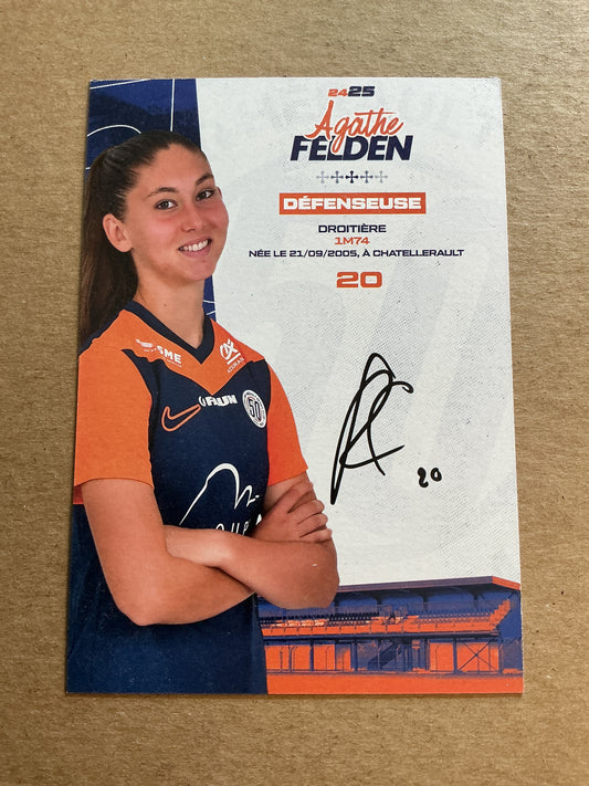 Agathe Felden, France 🇫🇷 Montpellier HSC 2024/25 hand signed