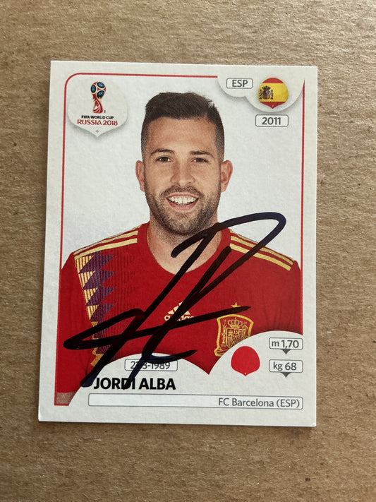 Jordi Alba, Spain 🇪🇸 FIFA World Cup 2018 Panini hand signed