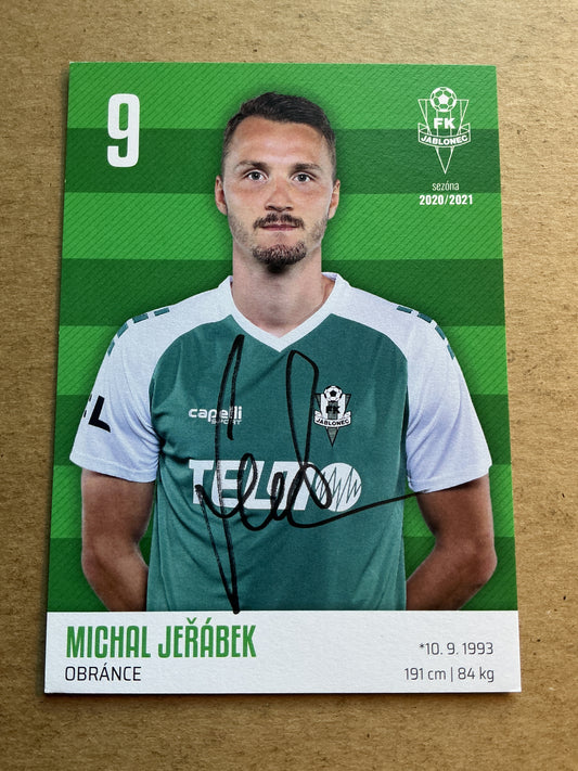 Michal Jeřábek, Czech Republic 🇨🇿 FK Jablonec 2020/21 hand signed