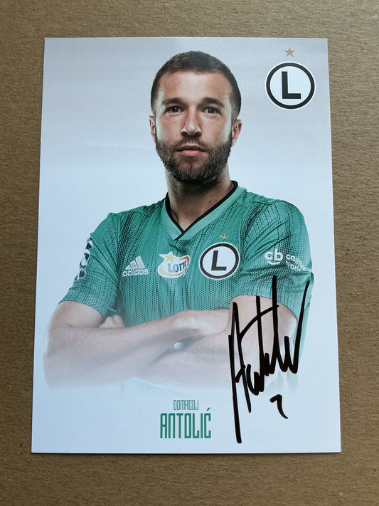 Domagoj Antolić, Croatia 🇭🇷 Legia Warszawa 2019/20 hand signed
