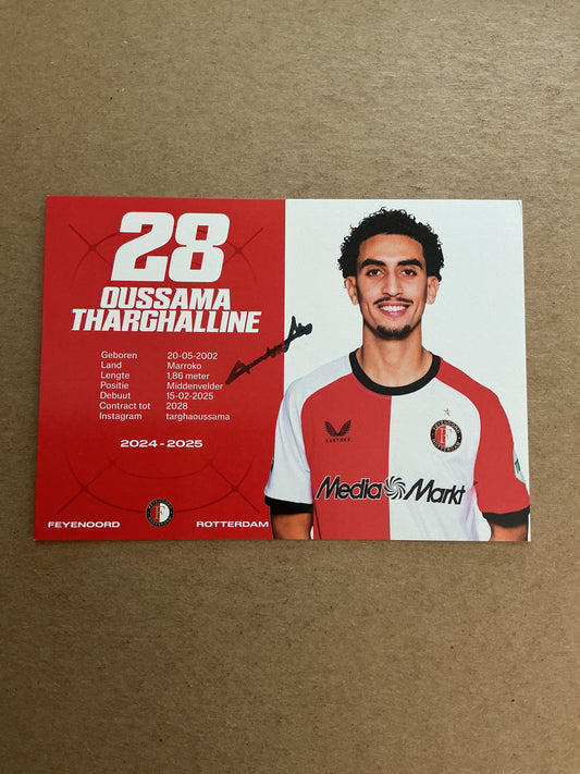 Oussama Tharghalline, Morocco 🇲🇦 Feyenoord Rotterdam 2024/25 hand signed