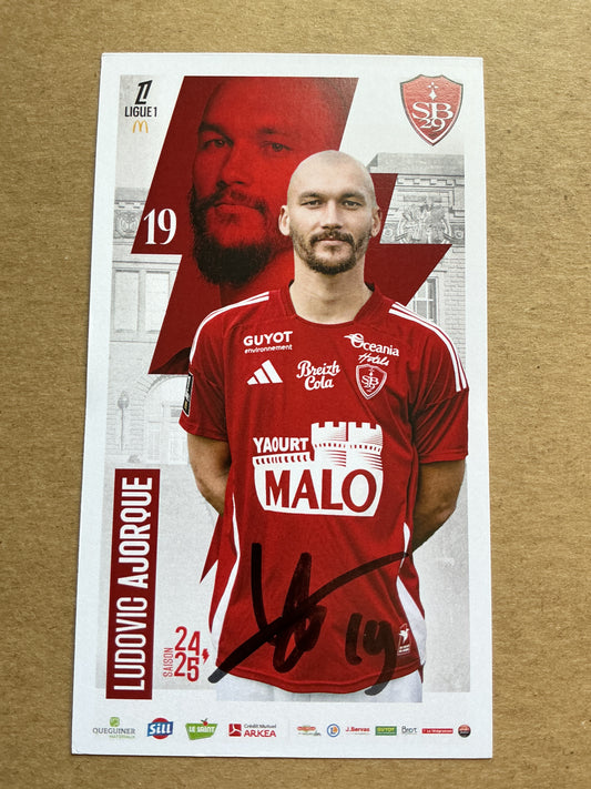 Ludovic Ajorque, France 🇫🇷 Stade Brestois 29 2024/25 hand signed