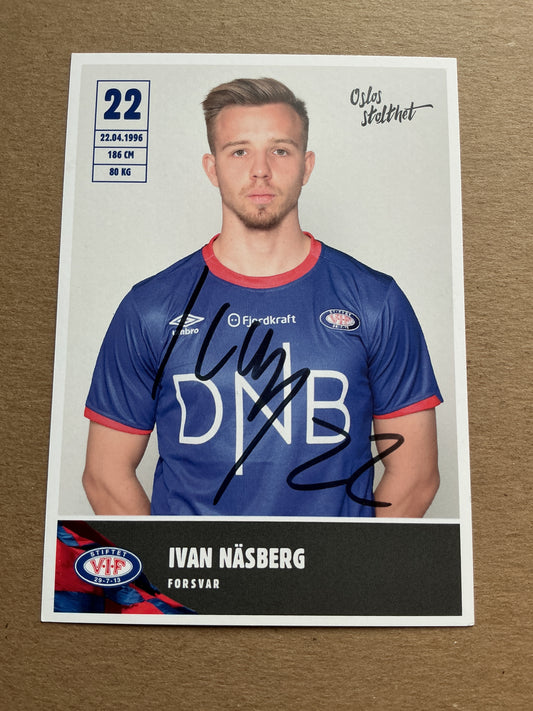 Ivan Näsberg, Norway 🇳🇴 Vålerenga IF 2019/20 hand signed