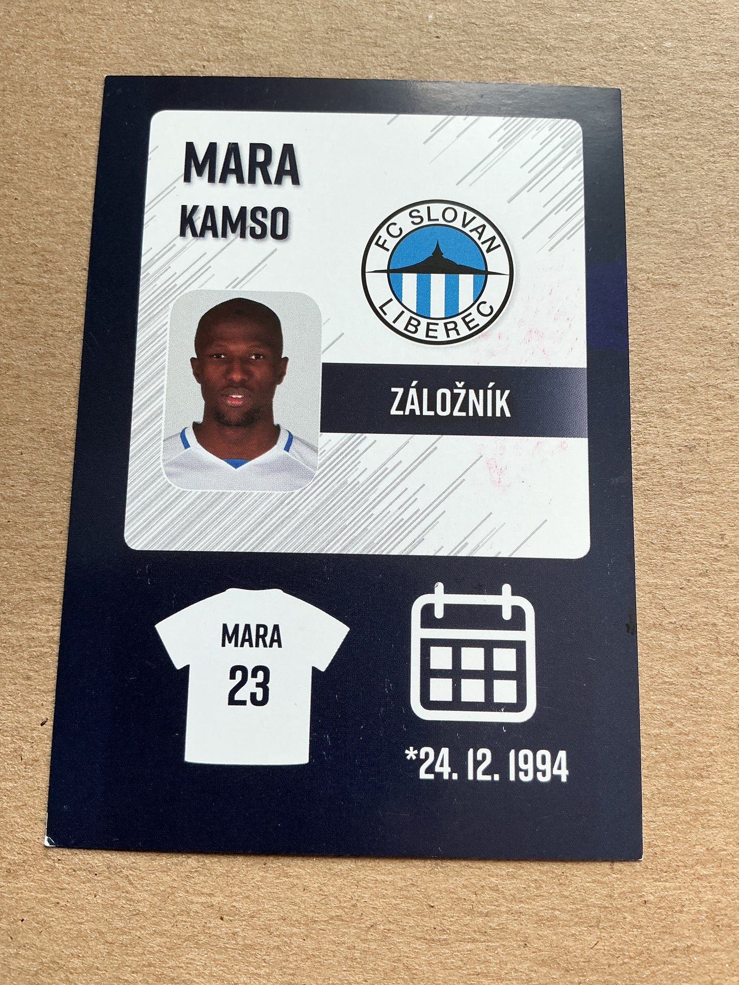 Kamso Mara, Guinea 🇬🇳 FC Slovan Liberec 2019/20 hand signed