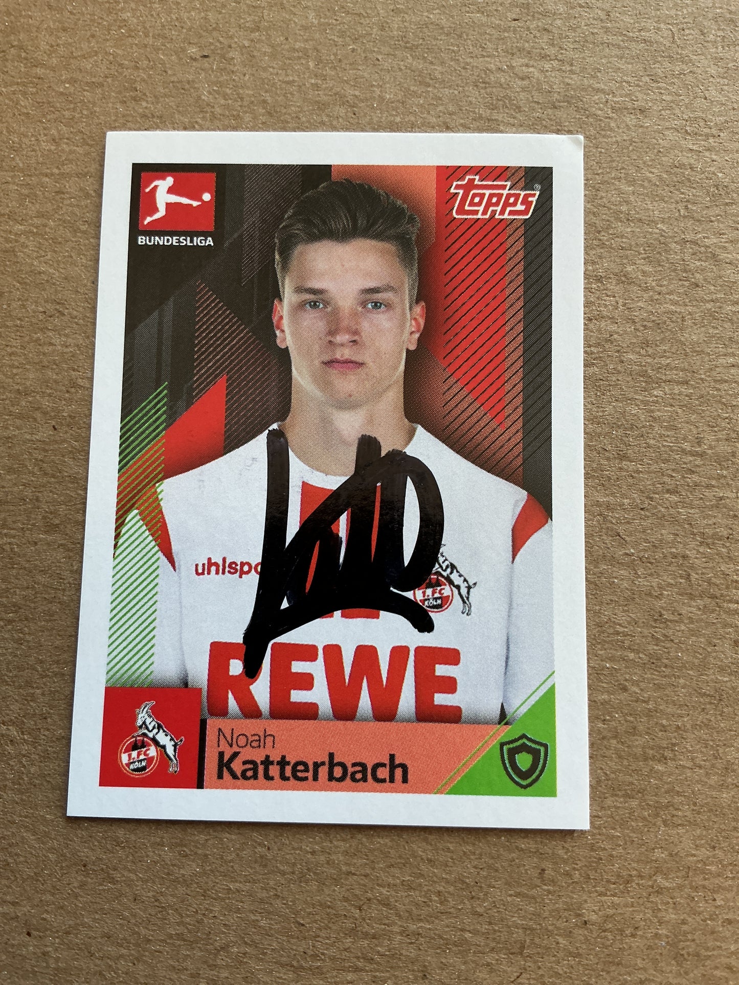 Noah Katterbach, Germany 🇩🇪 1.FC Köln 2020/21 Topps hand signed