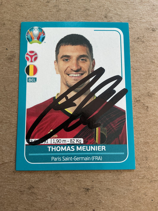 Thomas Meunier, Belgium 🇧🇪 UEFA Euro 2020 Panini hand signed