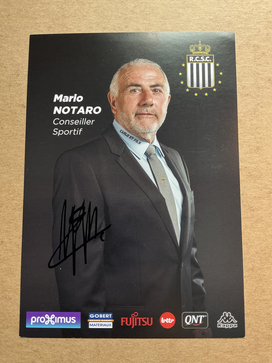 Mario Notaro, Belgium 🇧🇪 Royal Charleroi SC 2019/20 hand signed