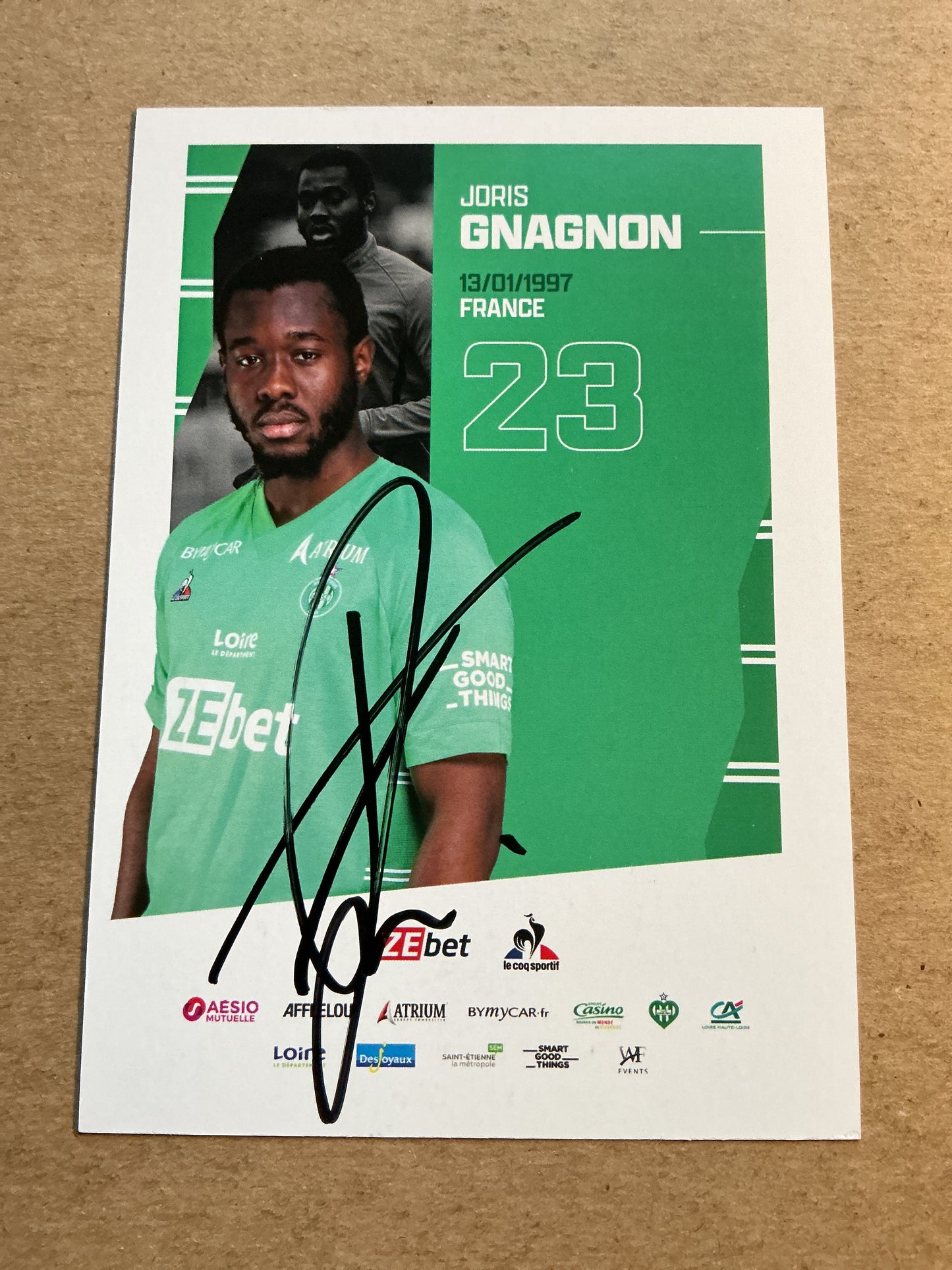 Joris Gnagnon, France 🇫🇷 AS Saint-Étienne 2021/22 hand signed