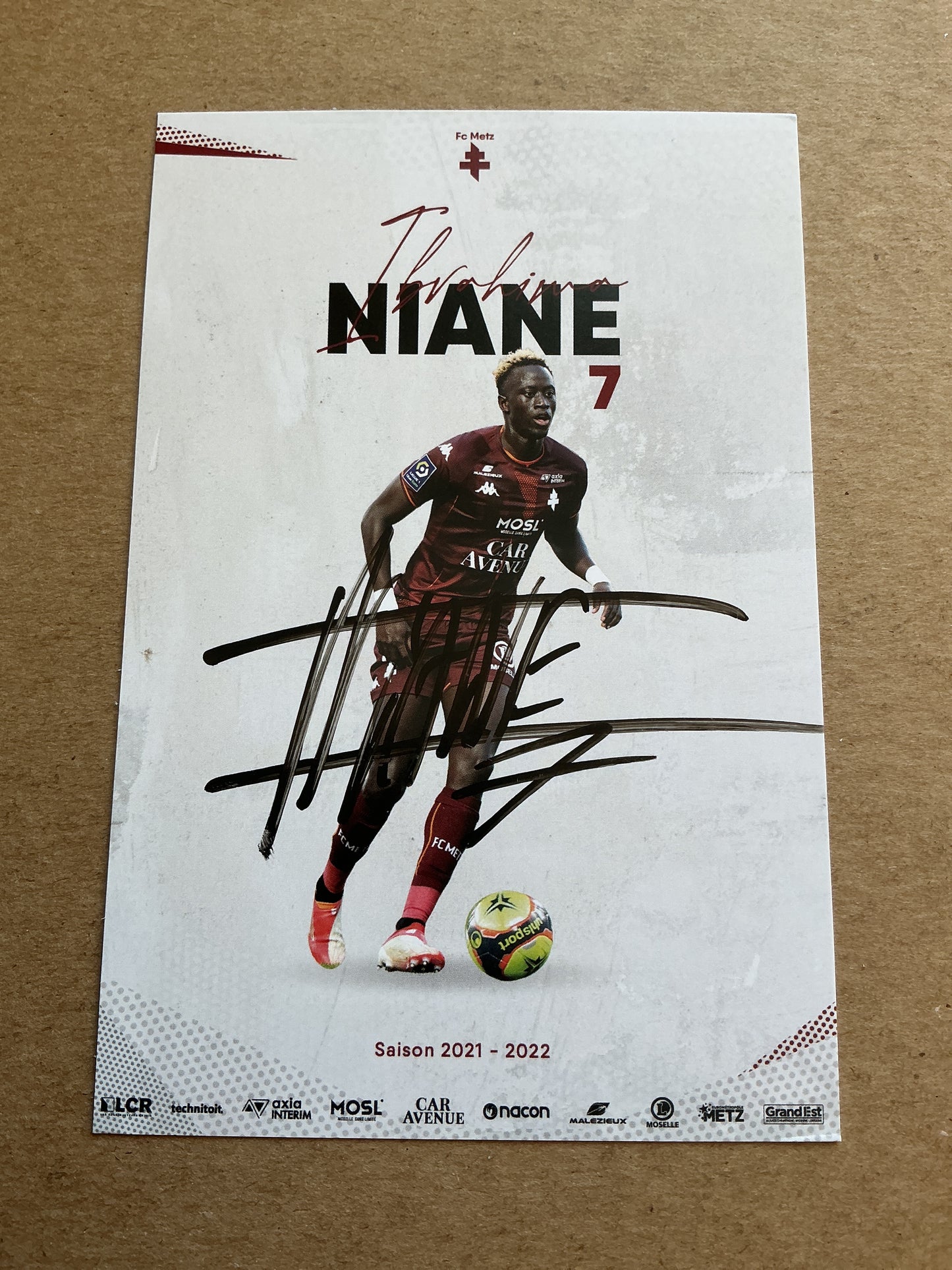 Ibrahima Niane, Senegal 🇸🇳 FC Metz 2021/22 hand signed