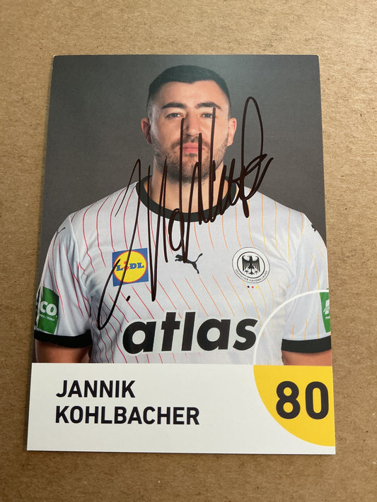 Jannik Kohlbacher, Germany 🇩🇪 Handball Sports 2025 hand signed