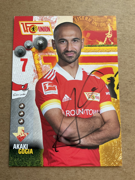 Akaki Gogia, Germany 🇩🇪 1.FC Union Berlin 2020/21 hand signed
