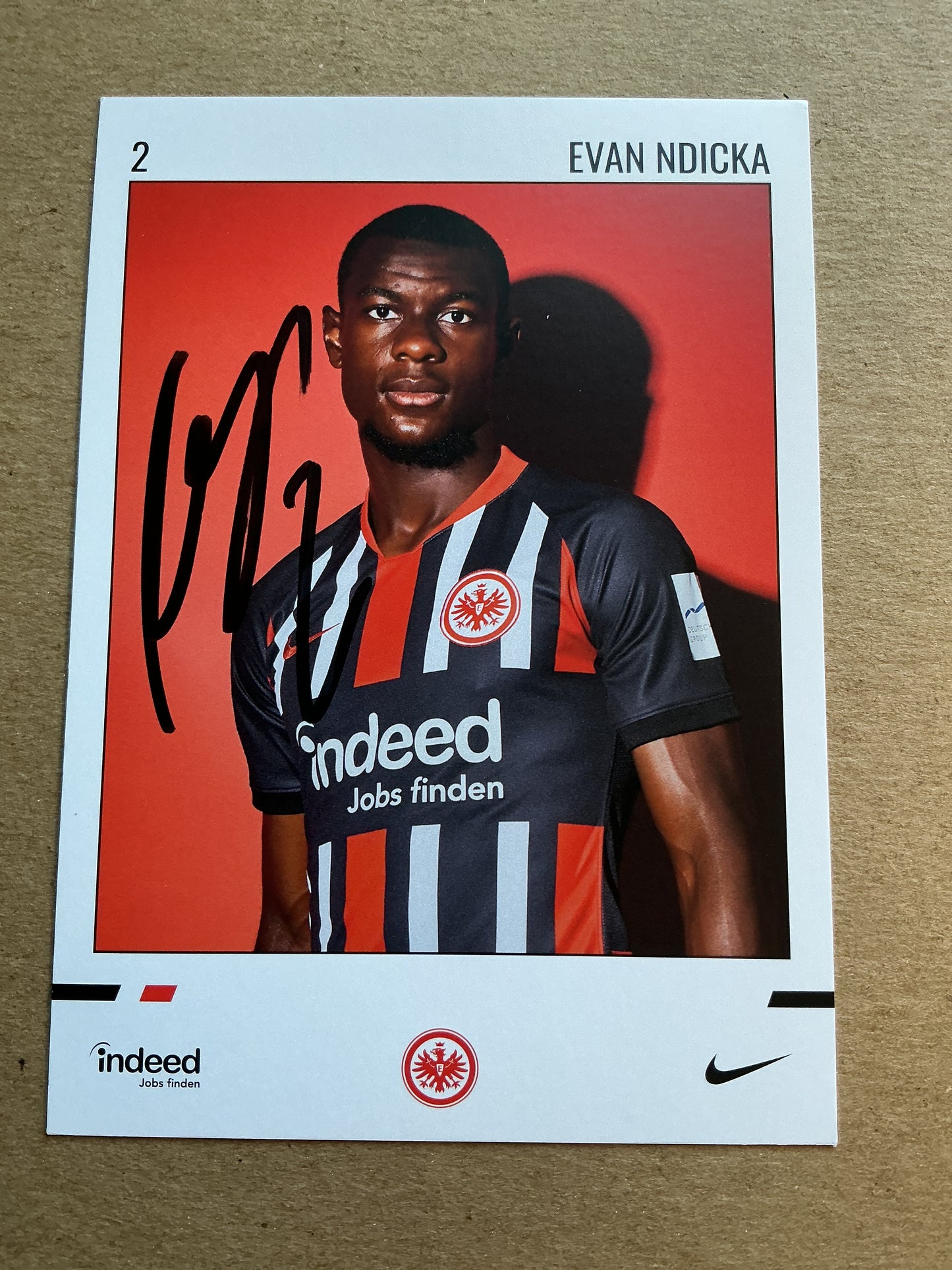 Evan Ndicka, France 🇫🇷 Eintracht Frankfurt 2019/20 hand signed