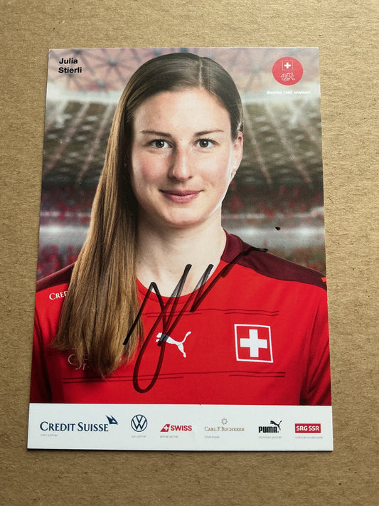 Julia Stierli, Switzerland 🇨🇭 UEFA Women’s Euro 2022 hand signed