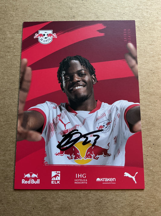 Castello Jr Lukeba, France 🇫🇷 RB Leipzig 2024/25 hand signed
