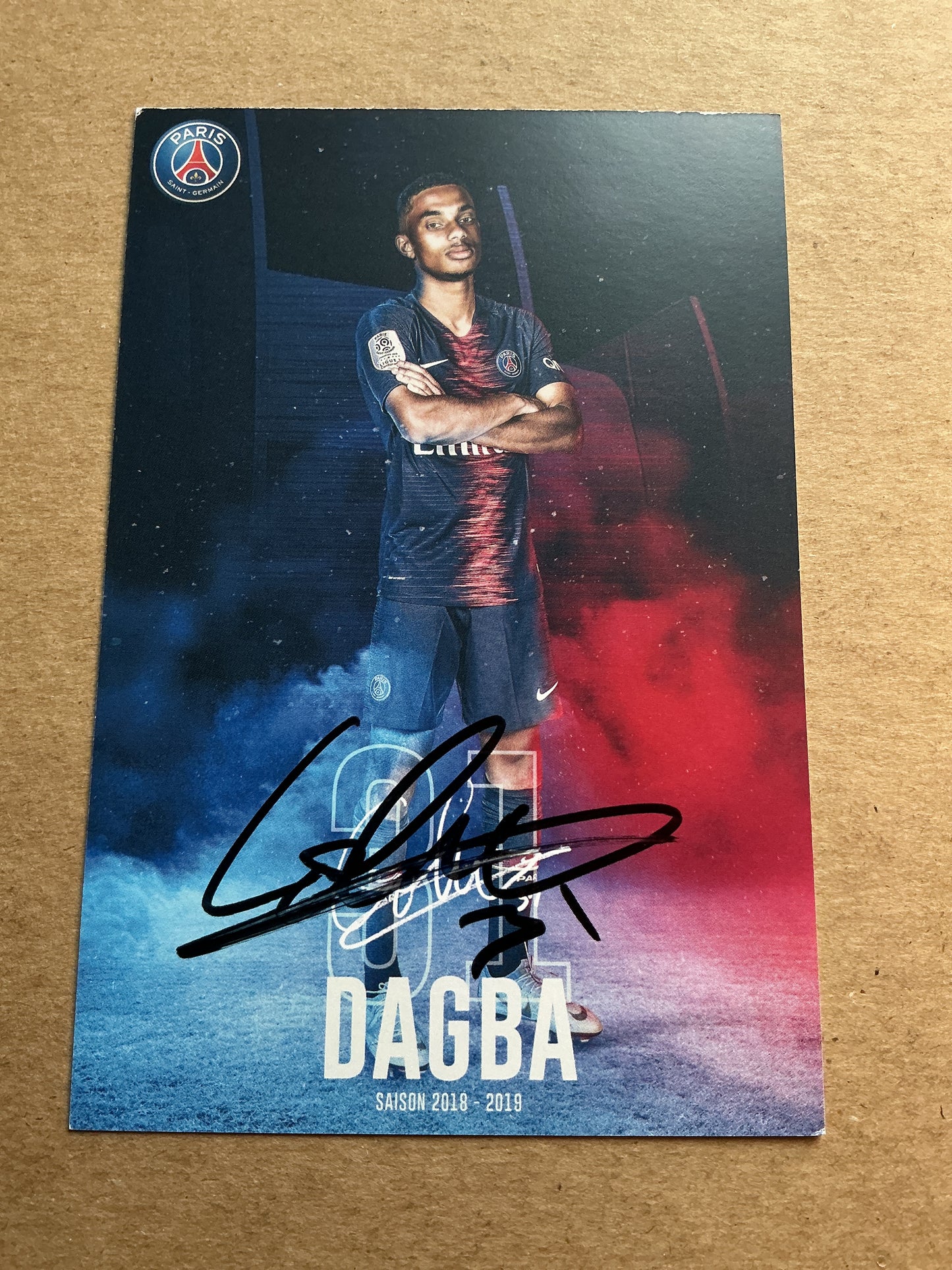 Colin Dagba, France 🇫🇷 Paris Saint-Germain 2018/19 hand signed