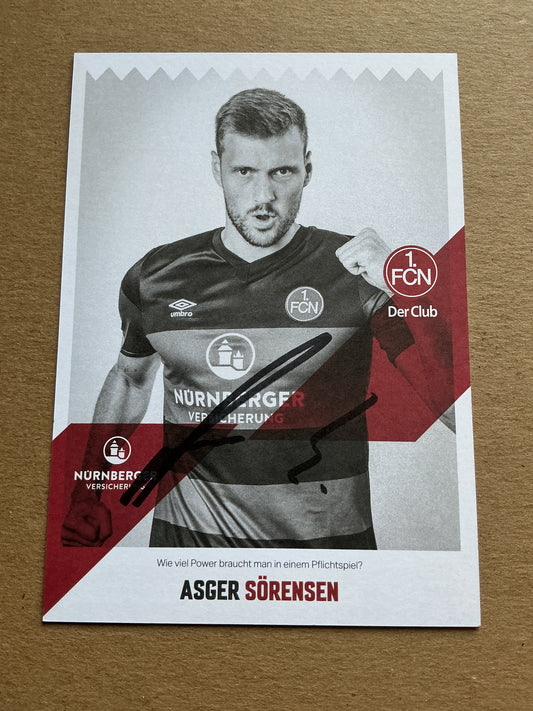 Asger Sörensen, Denmark 🇩🇰 1.FC Nürnberg 2020/21 hand signed