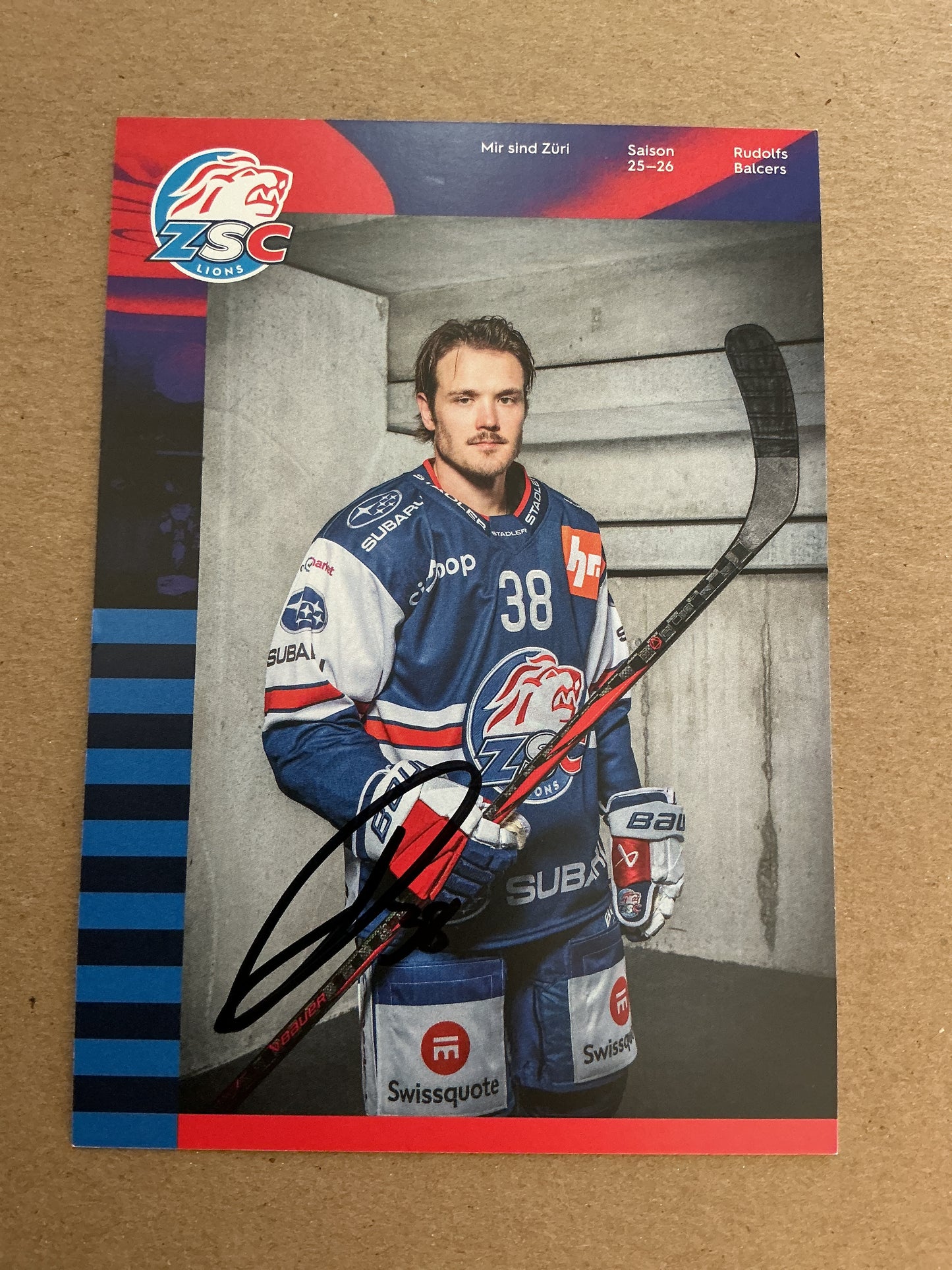 Rudolfs Balcers, Latvia 🇱🇻 ZSC Lions 2025/26 hand signed