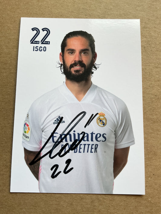 Isco, Spain 🇪🇸 Real Madrid 2020/21 hand signed
