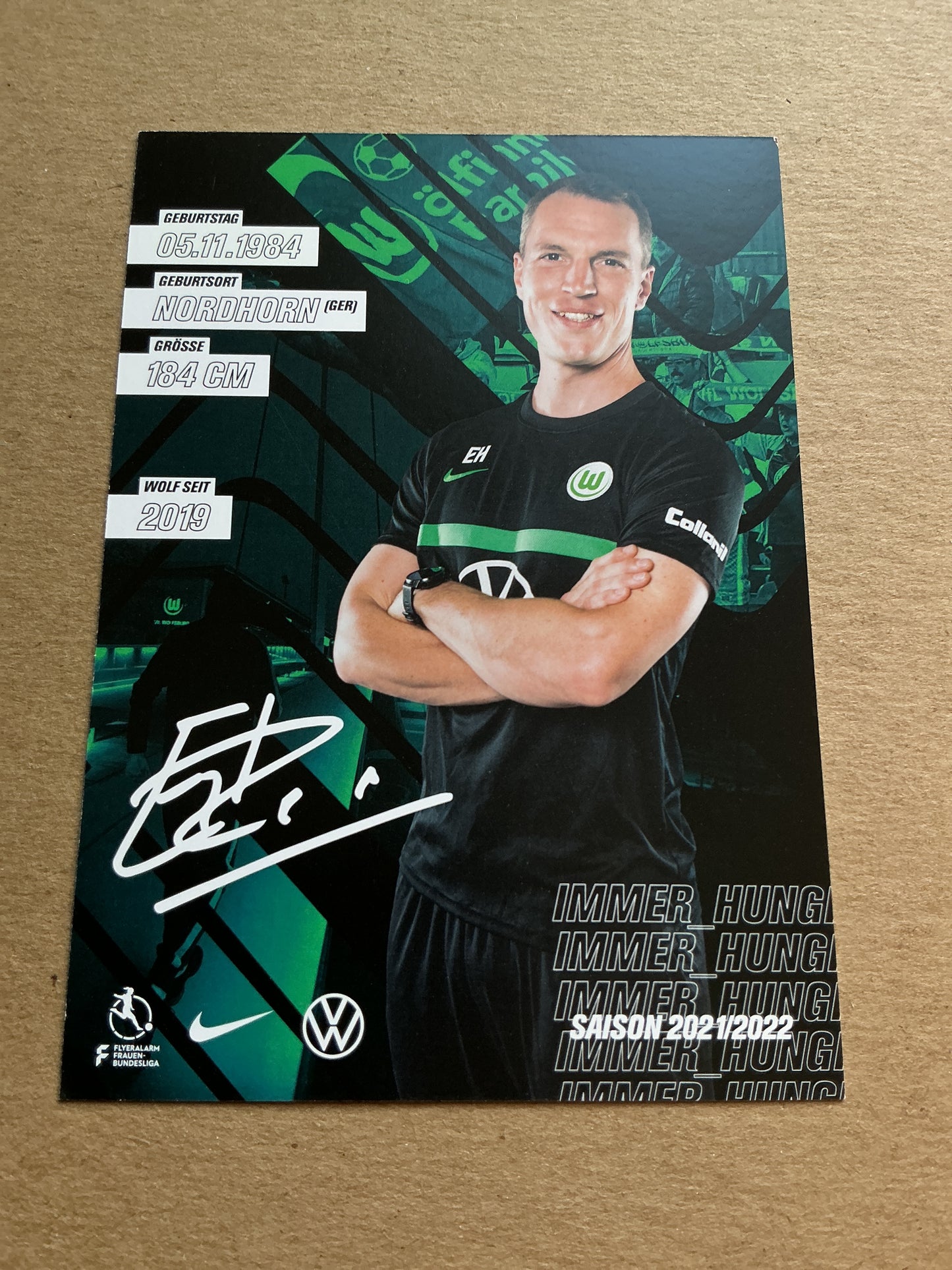 Eike Herding, Germany 🇩🇪 VfL Wolfsburg 2021/22 hand signed