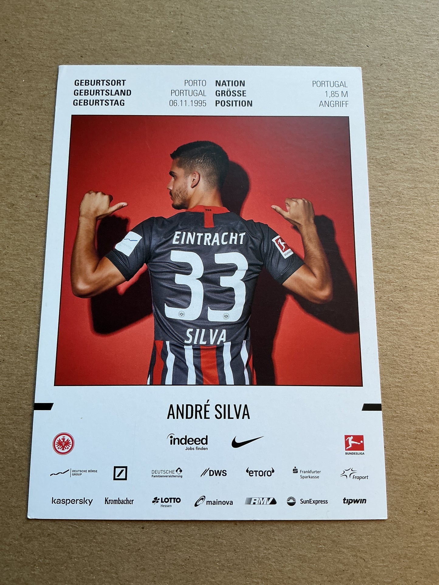 André Silva, Portugal 🇵🇹 Eintracht Frankfurt 2019/20 hand signed
