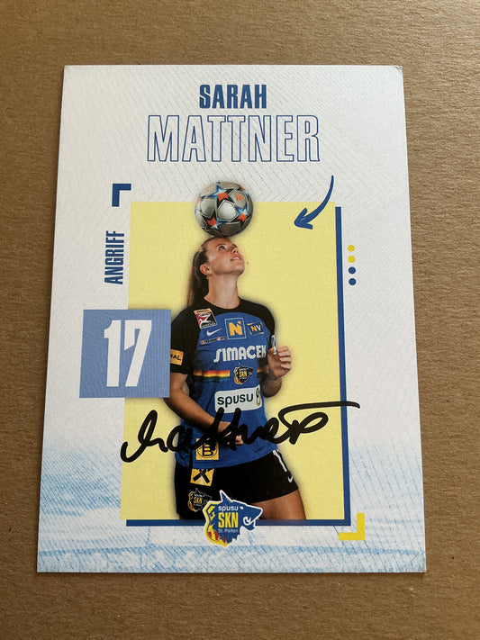 Sarah Mattner, Germany 🇩🇪 SKN St. Pölten 2023/24 hand signed