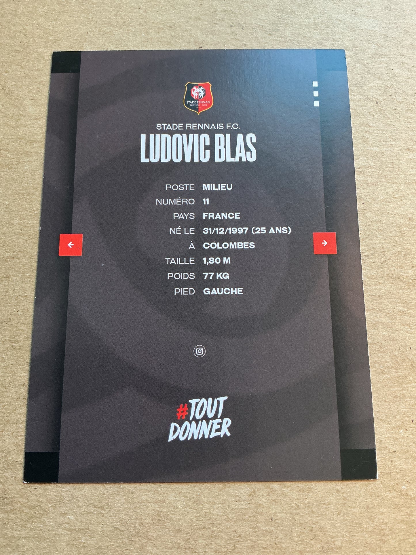 Ludovic Blas, France 🇫🇷 Stade Rennes FC 2023/24 hand signed