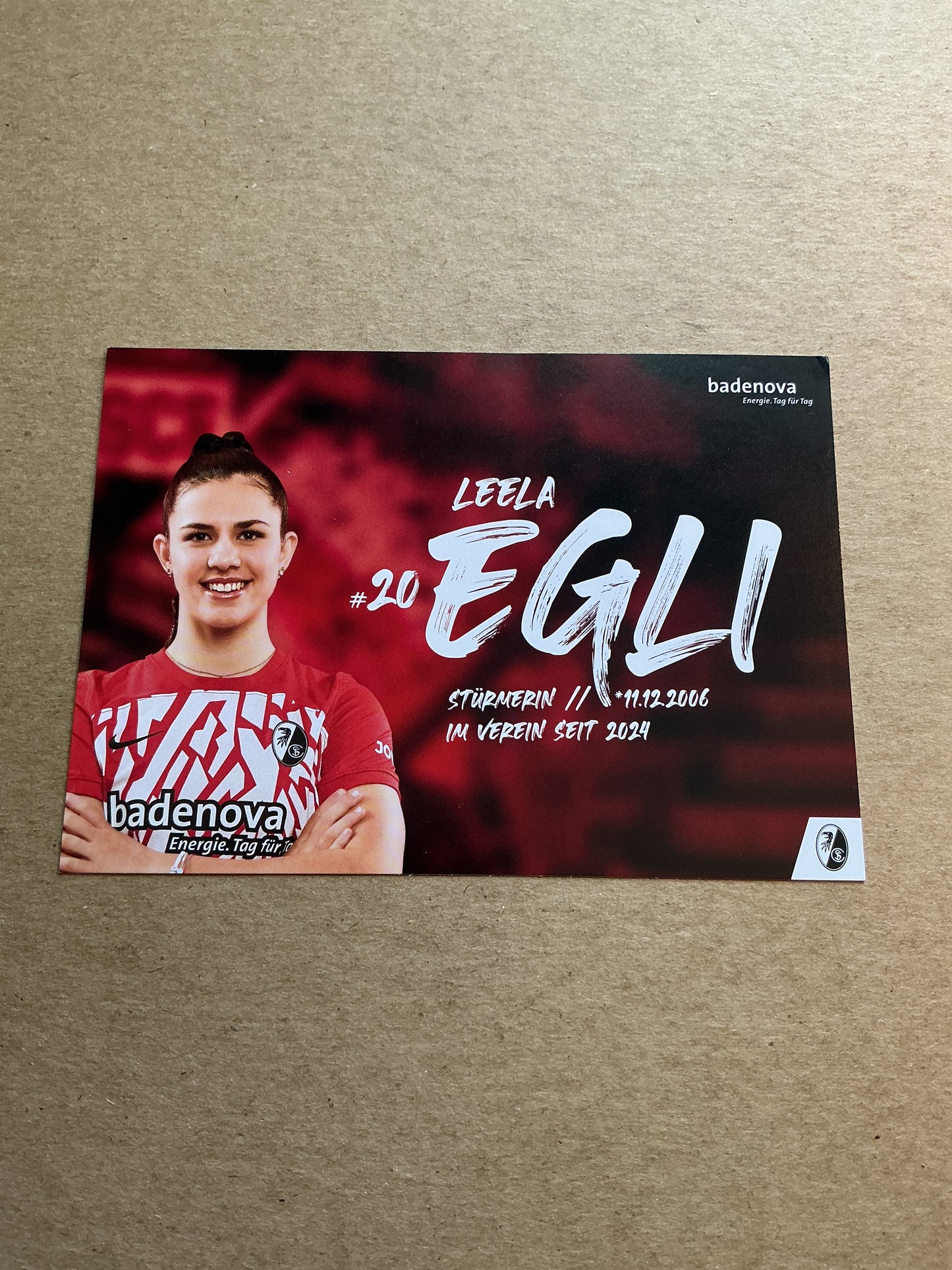 Leela Egli, Switzerland 🇨🇭 SC Freiburg 2023/24 hand signed