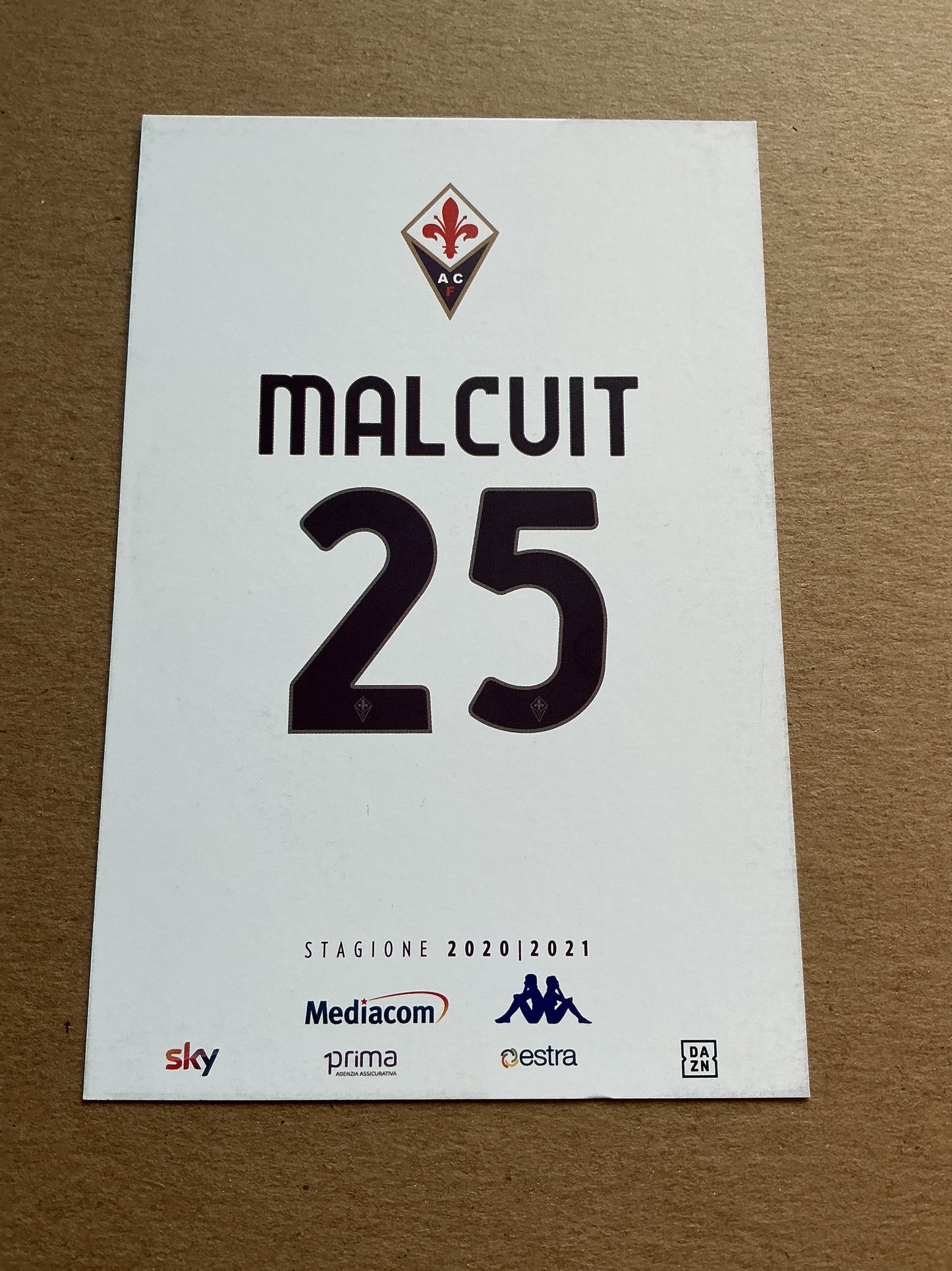 Kévin Malcuit, France 🇫🇷 ACF Fiorentina 2020/21 hand signed