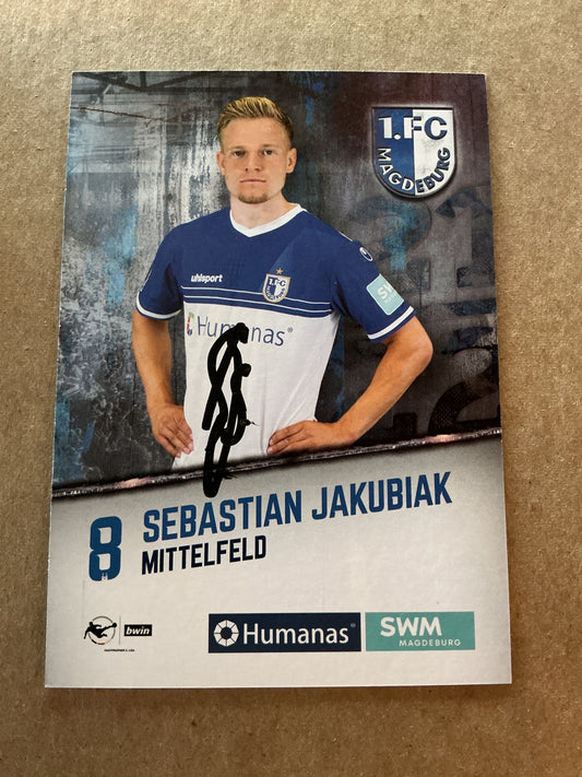 Sebastian Jakubiak, Germany 🇩🇪 1.FC Magdeburg 2021/22 hand signed