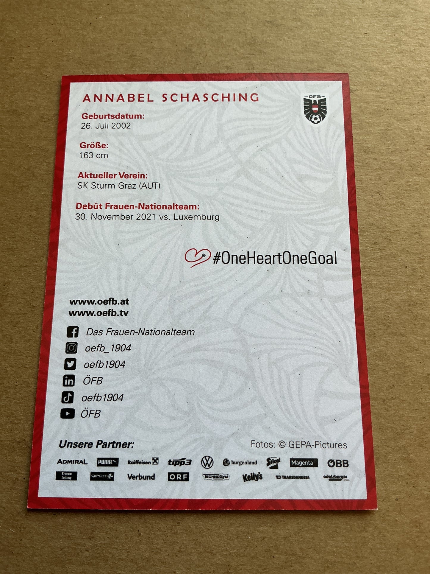 Annabel Schasching, Austria 🇦🇹 2024 SK Sturm Graz hand signed