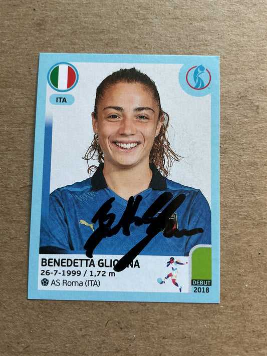 Benedetta Glionna, Italy 🇮🇹 UEFA Women’s Euro Cup 2022 Panini hand signed