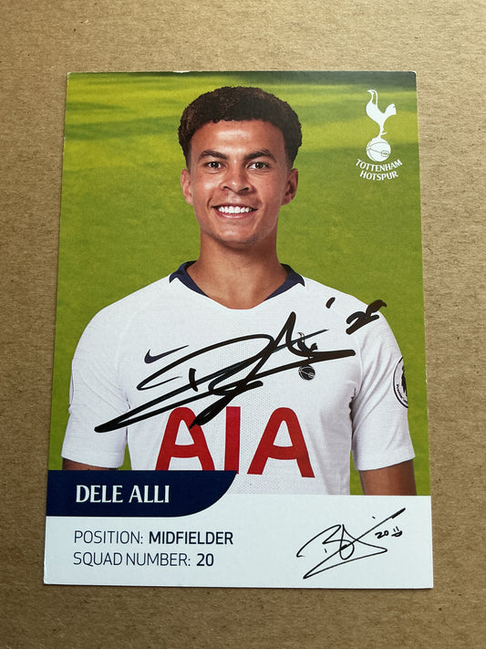 Dele Alli, England 🏴󠁧󠁢󠁥󠁮󠁧󠁿 Tottenham Hotspur 2018/19 hand signed
