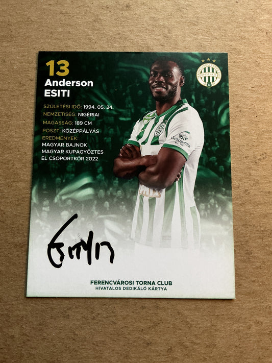 Anderson Esiti, Nigeria 🇳🇬 Ferencváros 2022/23 hand signed