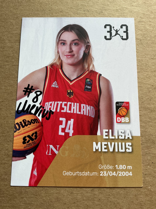 Elisa Mevius, Germany 🇩🇪 Basketball Summer Olympics 2024 hand signed